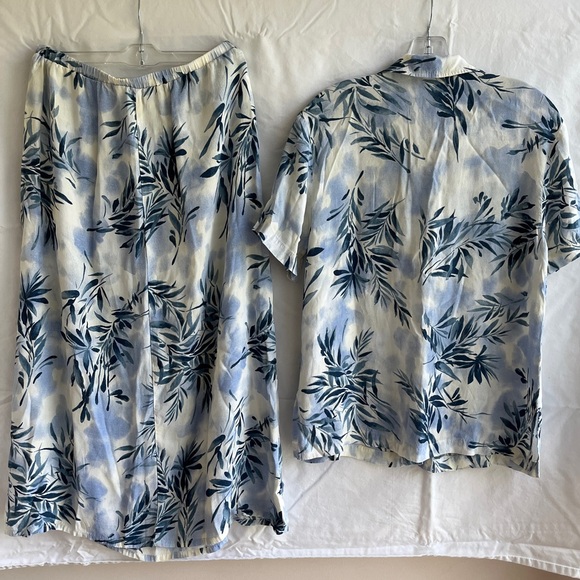 John Paul Richard Uniform skirt set, 100% rayon, tropical print, vintage, Size M - Picture 2 of 11
